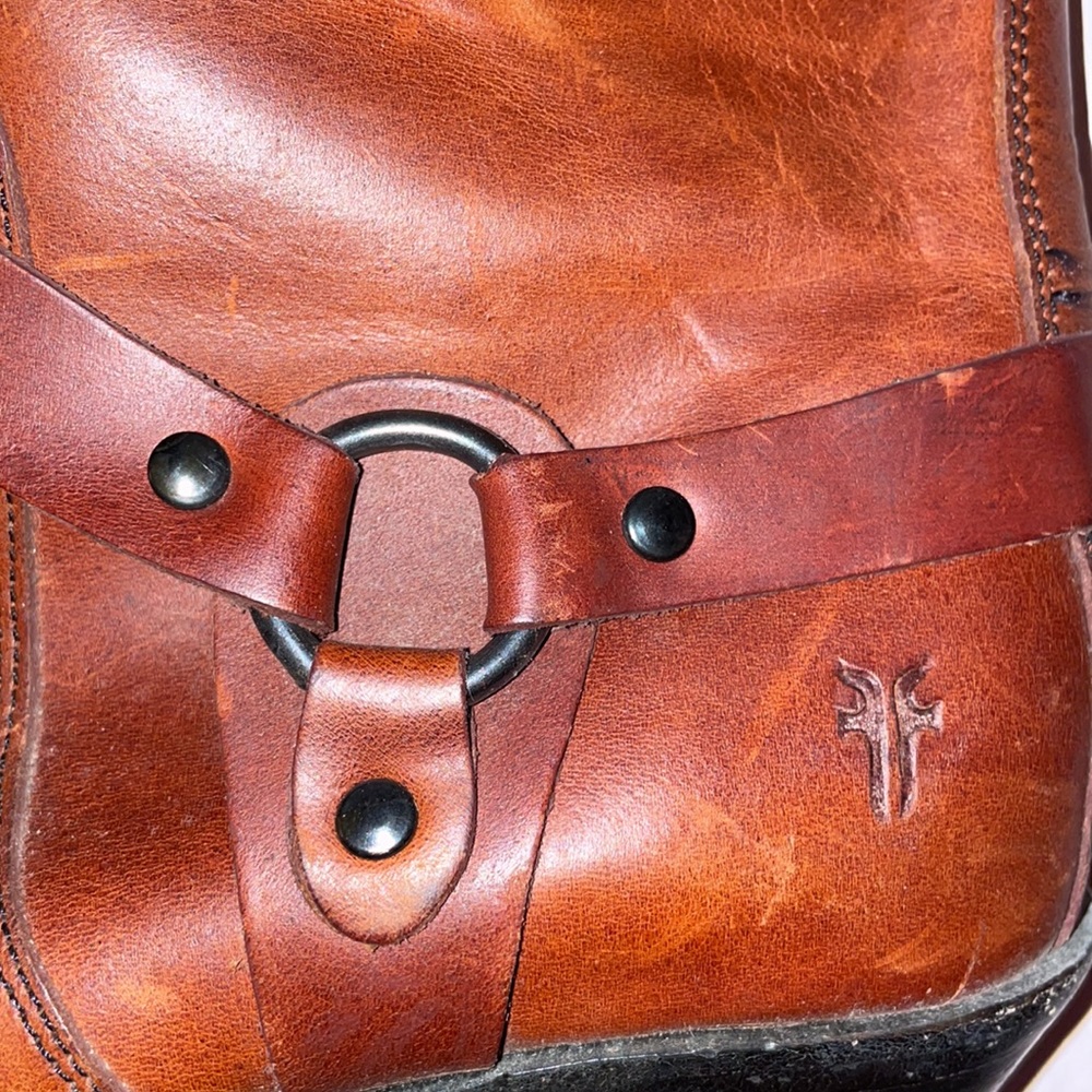 Frye Leather Zip Harness Short Boots 7 - Picture 7 of 13